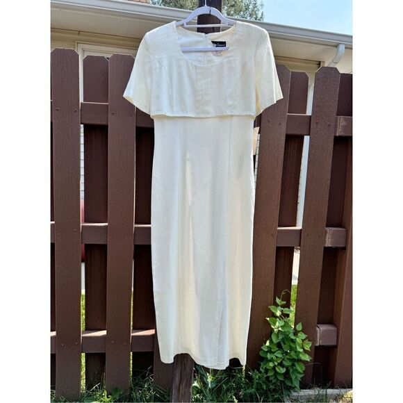 Vintage Sears dress BNWT size 7/8 Be Smart long satiny creamy - Picture 2 of 16